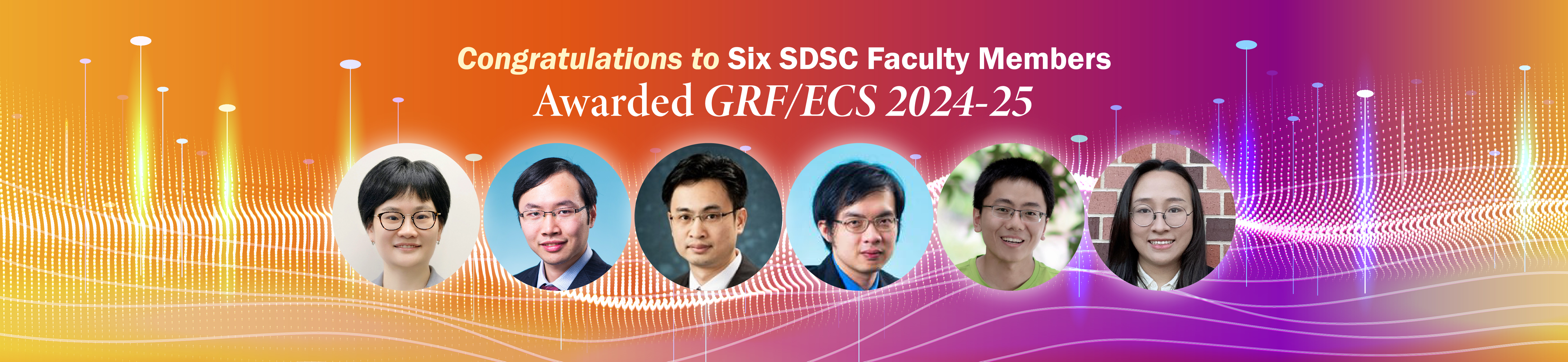Six Faculty Members from the School of Data Science Awarded GRF/ECS 2024-25